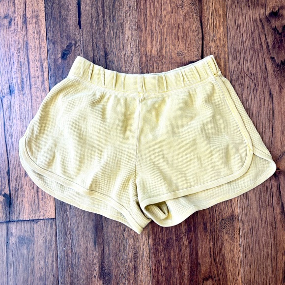 Brandy Melville yellow thermal shorts - Picture 1 of 2